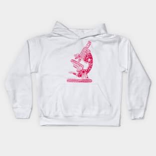 Scientific Microscope Line Drawing (Beetle Crimson) Kids Hoodie